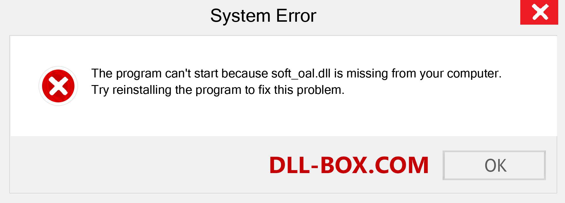  soft_oal.dll file is missing?. Download for Windows 7, 8, 10 - Fix  soft_oal dll Missing Error on Windows, photos, images